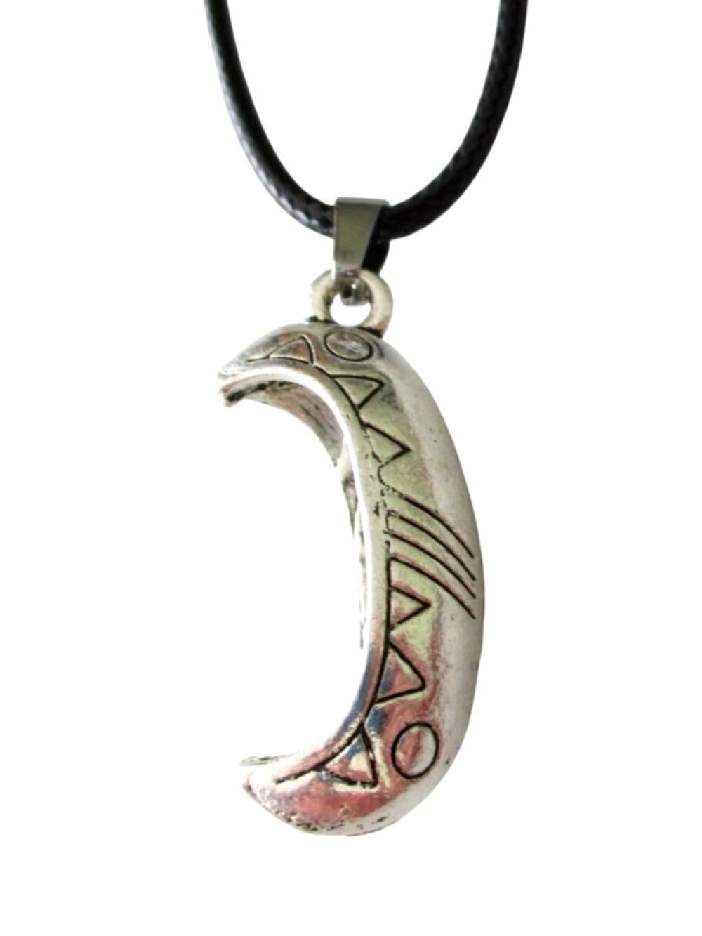 New Canoe Pendant Necklace on 18" to 20" Black Cord Unisex Jewelry